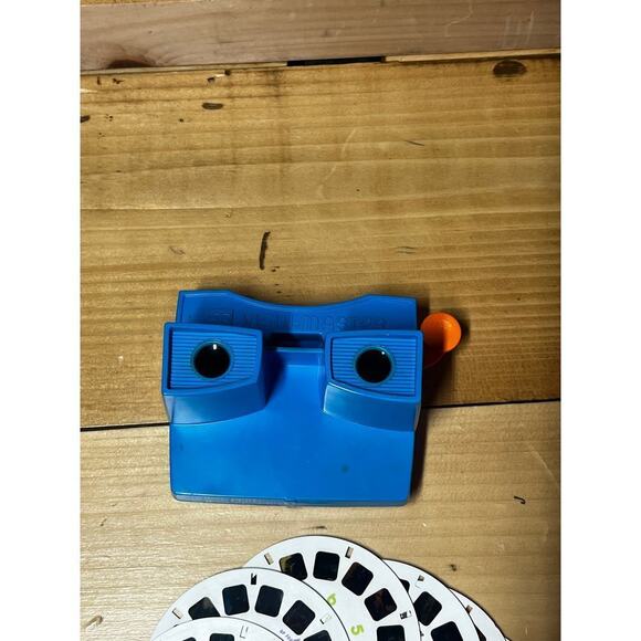 VTG Viewmaster blue model G View Master Viewer Toy Stereoscope w/ 7 slides &case - Picture 3 of 6